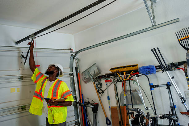 Professional Garage Door Panel Replacement technician working in Flora, IL